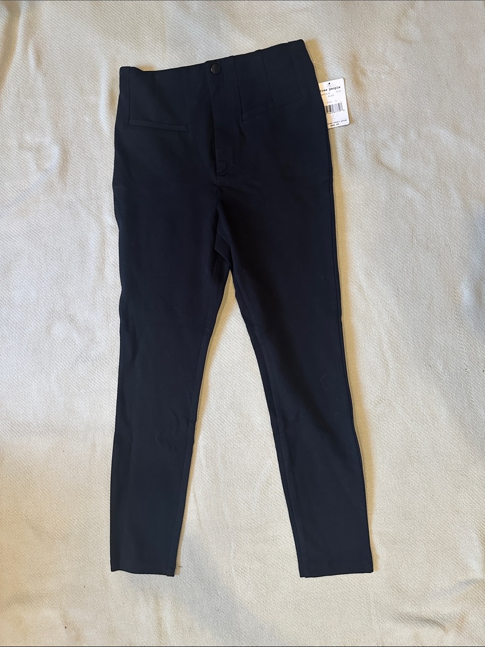 Free People Black High-Rise Slim Pants